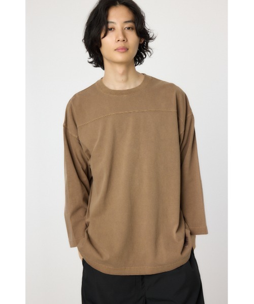 RODEO CROWNS WIDE BOWL(ロデオクラウンズワイドボウル)の「ピグメントフットボール7分袖Tシャツ(Tシャツ/カットソー・メンズ・チャコールグレー/アイボリー/ブラウン/ピンク・MEDIUM/LARGE)」の5枚目の写真