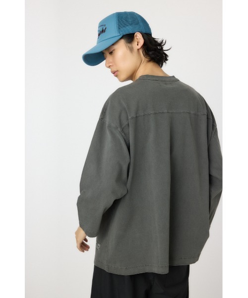 RODEO CROWNS WIDE BOWL(ロデオクラウンズワイドボウル)の「ピグメントフットボール7分袖Tシャツ(Tシャツ/カットソー・メンズ・チャコールグレー/アイボリー/ブラウン/ピンク・MEDIUM/LARGE)」の14枚目の写真