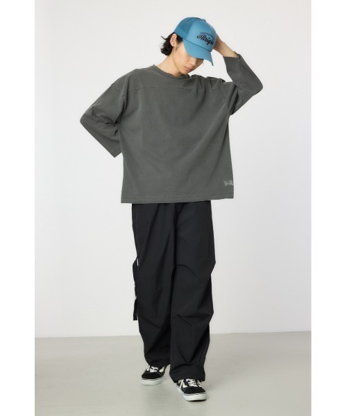 RODEO CROWNS WIDE BOWL(ロデオクラウンズワイドボウル)の「ピグメントフットボール7分袖Tシャツ(Tシャツ/カットソー・メンズ・チャコールグレー/アイボリー/ブラウン/ピンク・MEDIUM/LARGE)」の15枚目の写真