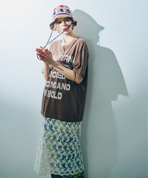 RNA（アールエヌエー）の「D1671 チュールレースコンビワンピース（ワンピース・レディース・ホワイト/ブラウン/グリーン・MEDIUM）」の22枚目の写真