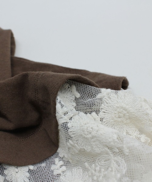 RNA（アールエヌエー）の「D1671 チュールレースコンビワンピース（ワンピース・レディース・ホワイト/ブラウン/グリーン・MEDIUM）」の5枚目の写真