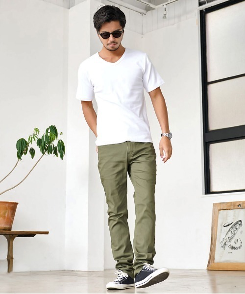 JEMORGAN（ジェーイーモーガン）の「『JEMORGAN LONG JOHNS/ジェーイーモーガンロングジョーンズ』250g/㎡テレコVネック半袖Ｔ【+】（Tシャツ/カットソー・メンズ・ブラック/杢グレー/ホワイト・XL/L/M）」の6枚目の写真
