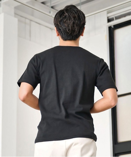 JEMORGAN（ジェーイーモーガン）の「『JEMORGAN LONG JOHNS/ジェーイーモーガンロングジョーンズ』250g/㎡テレコVネック半袖Ｔ【+】（Tシャツ/カットソー・メンズ・ブラック/杢グレー/ホワイト・XL/L/M）」の8枚目の写真
