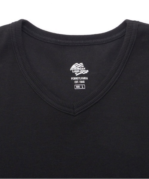 JEMORGAN（ジェーイーモーガン）の「『JEMORGAN LONG JOHNS/ジェーイーモーガンロングジョーンズ』250g/㎡テレコVネック半袖Ｔ【+】（Tシャツ/カットソー・メンズ・ブラック/杢グレー/ホワイト・XL/L/M）」の15枚目の写真