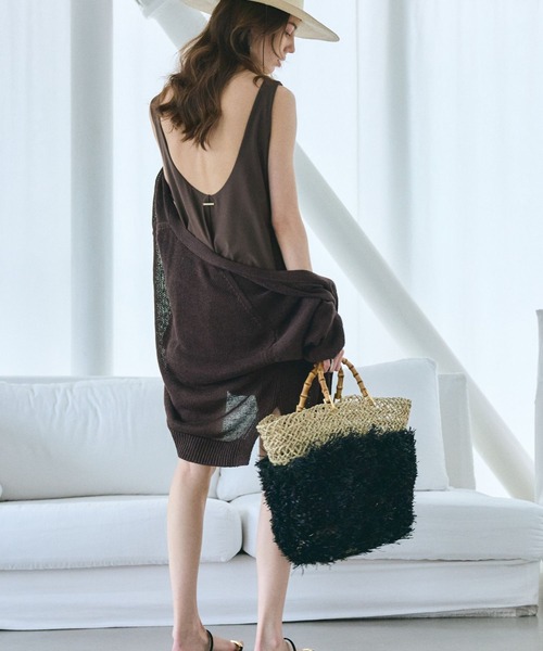 KECH LeS ESSENTIELS（ケッシュルエッセンシャル）の「Chaos(カオス)/【KECH LeS ESSENTIELS】別注フリンジBAG L（かごバッグ・レディース・ブラック・FREE）」の2枚目の写真