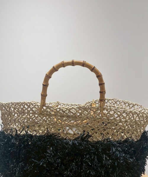 KECH LeS ESSENTIELS（ケッシュルエッセンシャル）の「Chaos(カオス)/【KECH LeS ESSENTIELS】別注フリンジBAG L（かごバッグ・レディース・ブラック・FREE）」の11枚目の写真