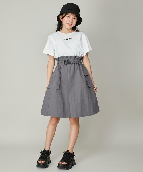 JENNI（ジェニィ）の「【コットン100％】プレート付き3Dロゴバケットハット（ハット・キッズ・ブラック/グレー/オフホワイト・54cm/56cm）」の8枚目の写真