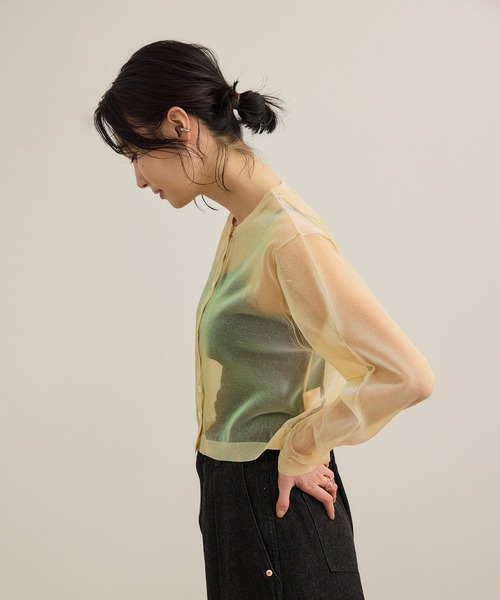 ROPE シャイニーラメカーディガン ROPE'｜【洗える】シャイニーラメカーディガン | Rakuten