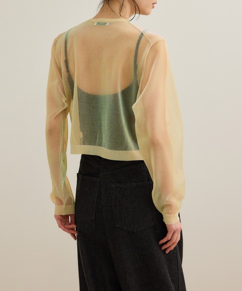 ROPE'（ロペ）の「【洗える】シャイニーラメカーディガン（カーディガン/ボレロ・レディース・ピンク/オフホワイト/ブラック・FREE）」の7枚目の写真