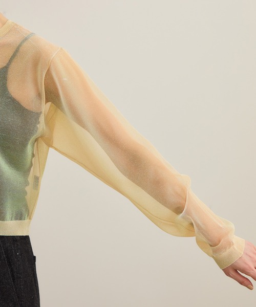 ROPE'（ロペ）の「【洗える】シャイニーラメカーディガン（カーディガン/ボレロ・レディース・ピンク/オフホワイト/ブラック・FREE）」の10枚目の写真