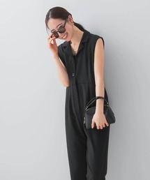 ROSSO◆ロッソ◆撥水Vネックワイドオールインワン◆black◆FREE ROSSO◇ロッソ◇撥水Vネックワイドオールインワン◇black◇FREE超