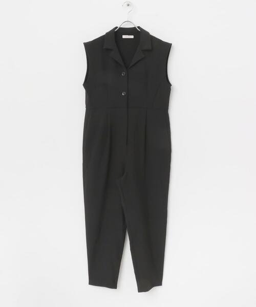 F by ROSSO（エフバイロッソ）の「『UR TECH DRYLUXE』F by ROSSO　オープンカラーオールインワン（サロペット/オーバーオール・レディース・ブラック/モカ/ベージュ・34/36/38）」の12枚目の写真