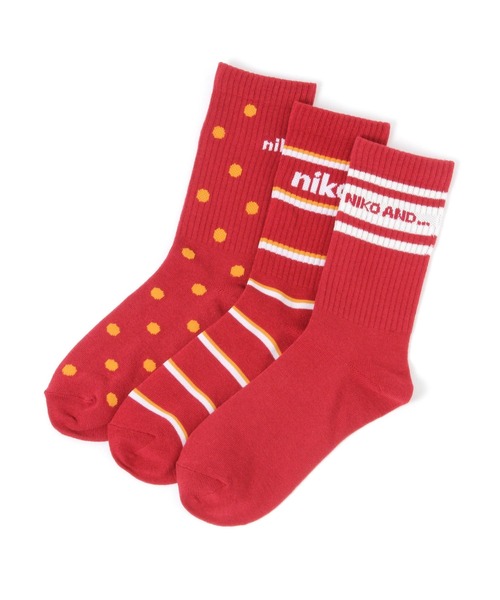 niko and...（ニコアンド）の「オリジナル3SETニコロゴソックス（ソックス/靴下・レディース・その他1/ホワイト/ブラック/その他3/レッド/グリーン/オフホワイト・FREE）」の6枚目の写真