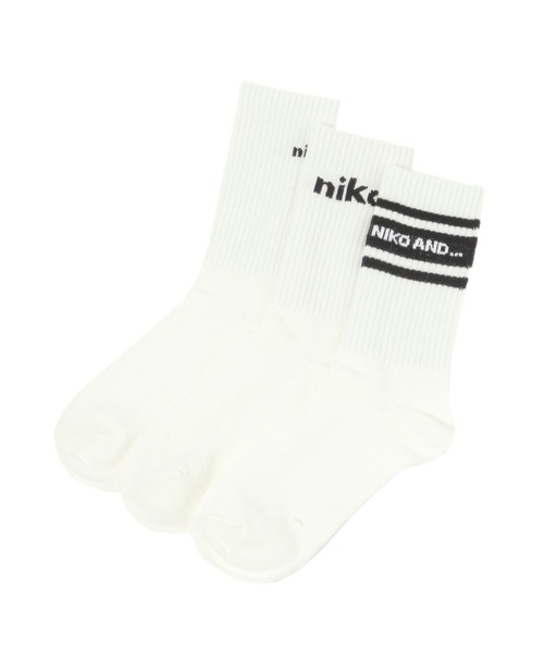 niko and...（ニコアンド）の「オリジナル3SETニコロゴソックス（ソックス/靴下・レディース・その他1/ホワイト/ブラック/その他3/レッド/グリーン/オフホワイト・FREE）」の2枚目の写真