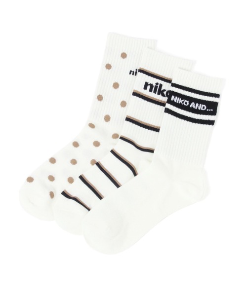 niko and...（ニコアンド）の「オリジナル3SETニコロゴソックス（ソックス/靴下・レディース・その他1/ホワイト/ブラック/その他3/レッド/グリーン/オフホワイト・FREE）」の3枚目の写真
