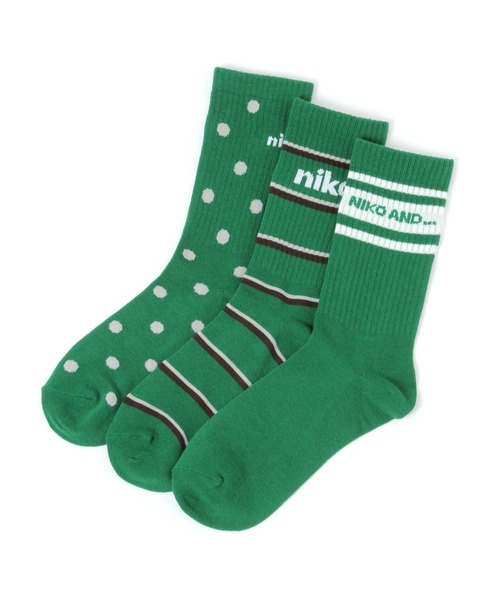 niko and...（ニコアンド）の「オリジナル3SETニコロゴソックス（ソックス/靴下・レディース・その他1/ホワイト/ブラック/その他3/レッド/グリーン/オフホワイト・FREE）」の5枚目の写真