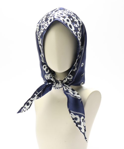 NOMA t.d.（ノーマティーディー）の「NOMA t.d. / ノーマ ティーディー DYG Hoody Silk Scarf N39-SC01（バンダナ/スカーフ・メンズ・ブラック/ネイビー・FREE）」の4枚目の写真