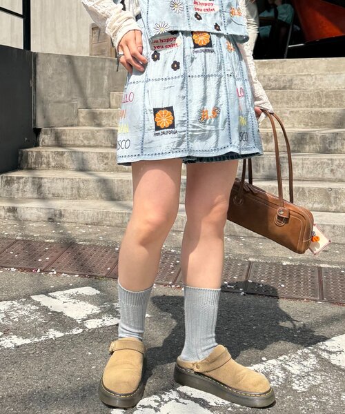 HELLO.SANFRANCISCO（ハローサンフランシスコ）の「【HELLO.SANFRANCISCO】indiaオリジナル刺繍巻きスカート（スカート・レディース・ホワイト/サックスブルー・ONE SIZE）」の6枚目の写真