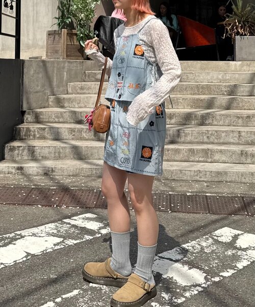 HELLO.SANFRANCISCO（ハローサンフランシスコ）の「【HELLO.SANFRANCISCO】indiaオリジナル刺繍巻きスカート（スカート・レディース・ホワイト/サックスブルー・ONE SIZE）」の10枚目の写真