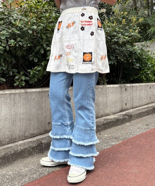 HELLO.SANFRANCISCO（ハローサンフランシスコ）の「【HELLO.SANFRANCISCO】indiaオリジナル刺繍巻きスカート（スカート・レディース・ホワイト/サックスブルー・ONE SIZE）」の15枚目の写真