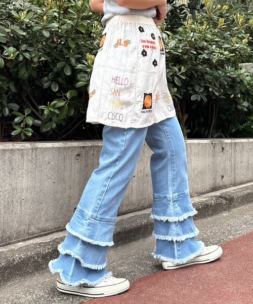 HELLO.SANFRANCISCO（ハローサンフランシスコ）の「【HELLO.SANFRANCISCO】indiaオリジナル刺繍巻きスカート（スカート・レディース・ホワイト/サックスブルー・ONE SIZE）」の16枚目の写真