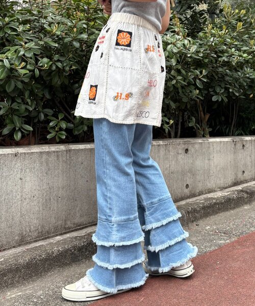 HELLO.SANFRANCISCO（ハローサンフランシスコ）の「【HELLO.SANFRANCISCO】indiaオリジナル刺繍巻きスカート（スカート・レディース・ホワイト/サックスブルー・ONE SIZE）」の17枚目の写真