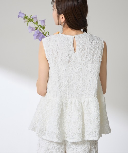 レースシャツペプラムトップス ZOZO限定】ニュアンスレースペプラムトップス（シャツ/ブラウス