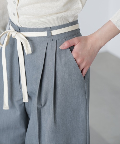 FREE'S MART(フリーズマート)の「◆杉綾リボンベルトワイドパンツ(スラックス・レディース・グレー/ホワイト/ブラウン・SMALL/MEDIUM)」の11枚目の写真