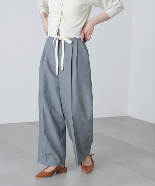 FREE'S MART(フリーズマート)の「◆杉綾リボンベルトワイドパンツ(スラックス・レディース・グレー/ホワイト/ブラウン・SMALL/MEDIUM)」の8枚目の写真