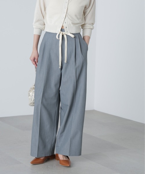 FREE'S MART(フリーズマート)の「◆杉綾リボンベルトワイドパンツ(スラックス・レディース・グレー/ホワイト/ブラウン・SMALL/MEDIUM)」の7枚目の写真