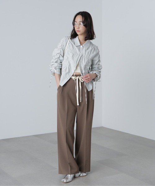 FREE'S MART(フリーズマート)の「◆杉綾リボンベルトワイドパンツ(スラックス・レディース・グレー/ホワイト/ブラウン・SMALL/MEDIUM)」の19枚目の写真