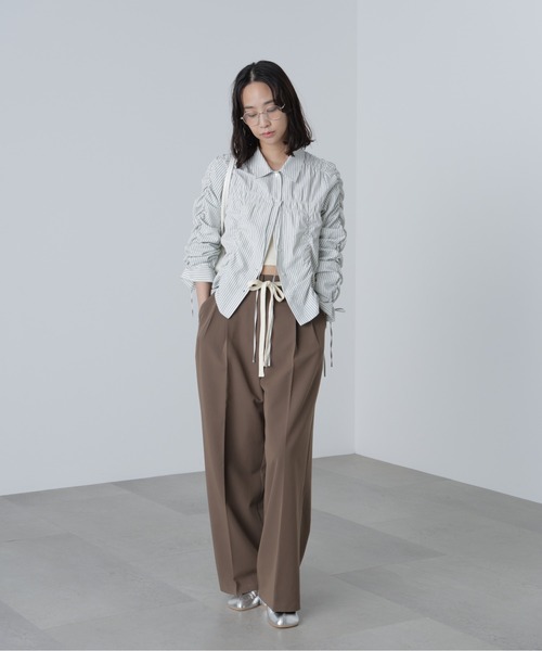 FREE'S MART(フリーズマート)の「◆杉綾リボンベルトワイドパンツ(スラックス・レディース・グレー/ホワイト/ブラウン・SMALL/MEDIUM)」の18枚目の写真