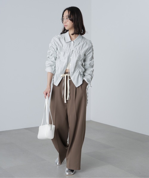 FREE'S MART(フリーズマート)の「◆杉綾リボンベルトワイドパンツ(スラックス・レディース・グレー/ホワイト/ブラウン・SMALL/MEDIUM)」の17枚目の写真