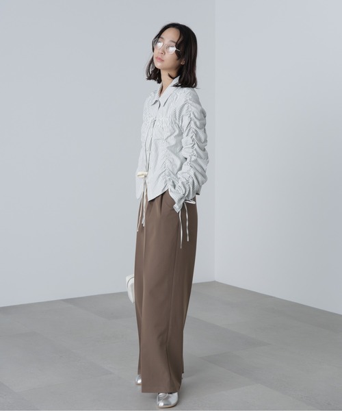 FREE'S MART(フリーズマート)の「◆杉綾リボンベルトワイドパンツ(スラックス・レディース・グレー/ホワイト/ブラウン・SMALL/MEDIUM)」の16枚目の写真