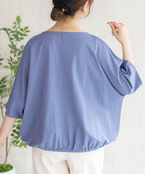 NAVY(ネイビー)の「nAvy SARARI 裾スピンドルTシャツ【接触冷感】(Tシャツ/カットソー・レディース・ピンク/ブルー/イエロー/チャコールグレー・M/L)」の5枚目の写真