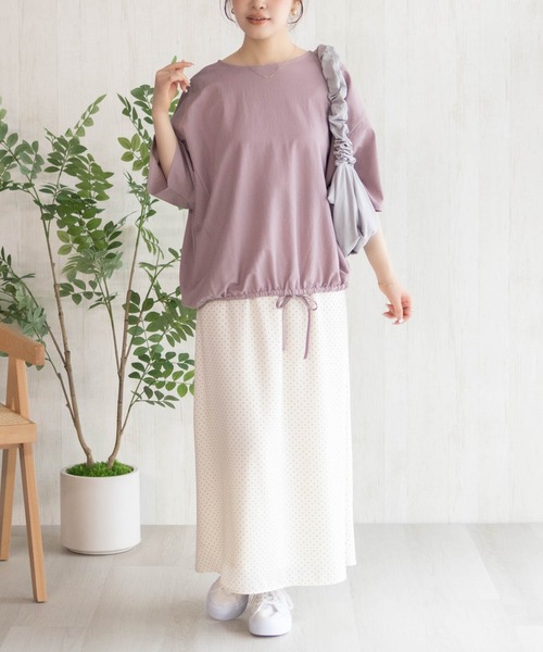 NAVY(ネイビー)の「nAvy SARARI 裾スピンドルTシャツ【接触冷感】(Tシャツ/カットソー・レディース・ピンク/ブルー/イエロー/チャコールグレー・M/L)」の13枚目の写真