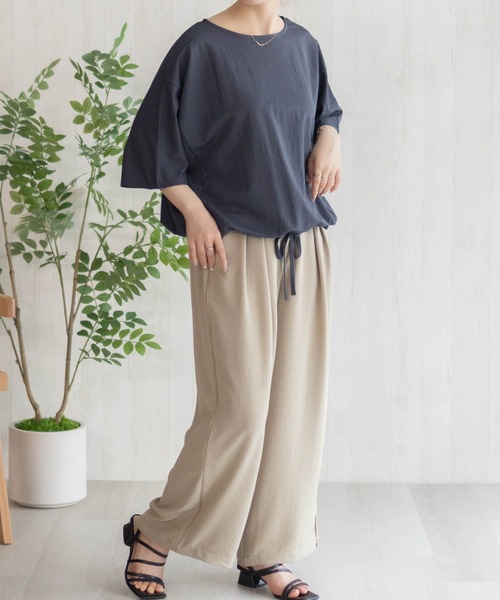 NAVY(ネイビー)の「nAvy SARARI 裾スピンドルTシャツ【接触冷感】(Tシャツ/カットソー・レディース・ピンク/ブルー/イエロー/チャコールグレー・M/L)」の22枚目の写真