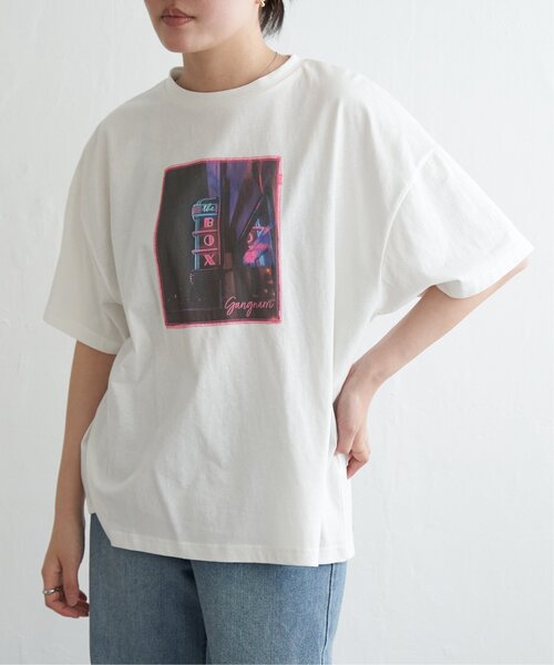 VENCEEXCHANGE(ヴァンスエクスチェンジ)の「綿天竺フォトハリツケTシャツ(Tシャツ/カットソー・レディース・その他1/オフホワイト/ブラック・FREE)」の7枚目の写真
