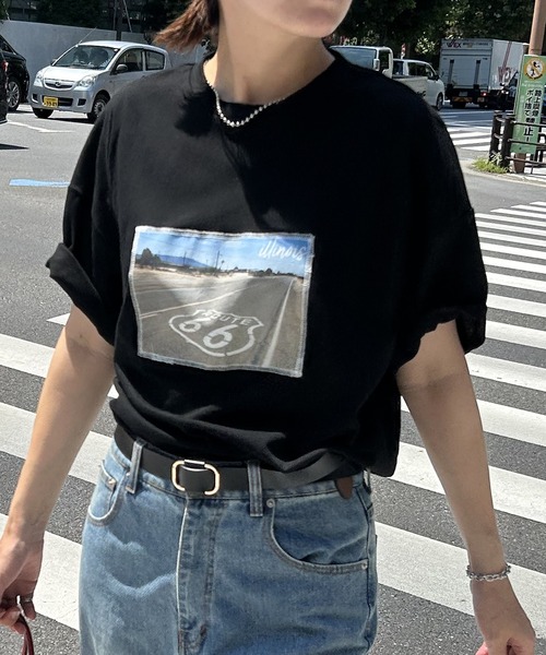 VENCEEXCHANGE(ヴァンスエクスチェンジ)の「綿天竺フォトハリツケTシャツ(Tシャツ/カットソー・レディース・その他1/オフホワイト/ブラック・FREE)」の8枚目の写真