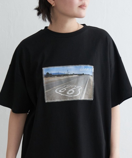 VENCEEXCHANGE(ヴァンスエクスチェンジ)の「綿天竺フォトハリツケTシャツ(Tシャツ/カットソー・レディース・その他1/オフホワイト/ブラック・FREE)」の10枚目の写真