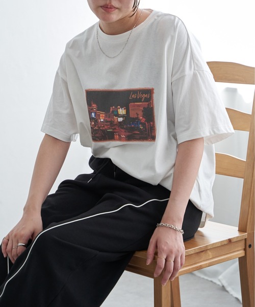 VENCEEXCHANGE(ヴァンスエクスチェンジ)の「綿天竺フォトハリツケTシャツ(Tシャツ/カットソー・レディース・その他1/オフホワイト/ブラック・FREE)」の16枚目の写真