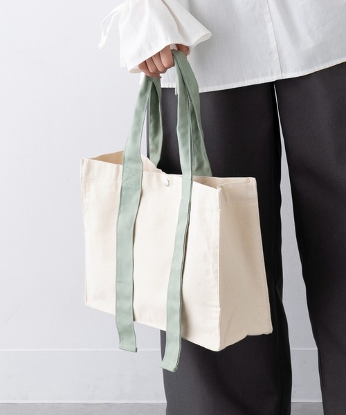 セール】【SETUP7】キャンバスカラーハンドルスクエアトート TR-1383