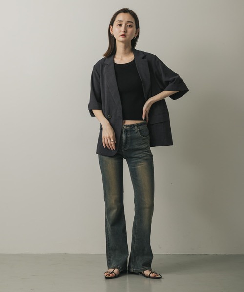 SENSE OF PLACE by URBAN RESEARCH（センスオブプレイスバイアーバンリサーチ）の「ローライズフレアデニムパンツ（デニムパンツ・レディース・インディゴブルー/ライトブルー・MEDIUM/SMALL）」の11枚目の写真