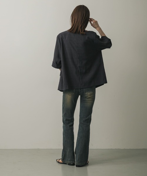 SENSE OF PLACE by URBAN RESEARCH（センスオブプレイスバイアーバンリサーチ）の「ローライズフレアデニムパンツ（デニムパンツ・レディース・インディゴブルー/ライトブルー・MEDIUM/SMALL）」の12枚目の写真