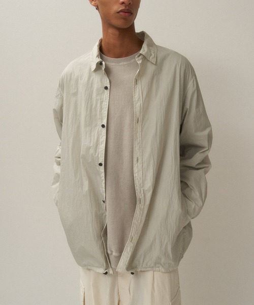 ATON HAND DYED NYLON SHIRT JACKET BLAGGM0204（シャツ