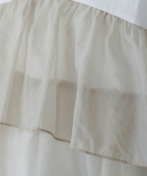 Bou Jeloud（ブージュルード）の「オーガンジードッキング半袖Ｔシャツ（Tシャツ/カットソー・レディース・ブラック/オフホワイト・38）」の13枚目の写真