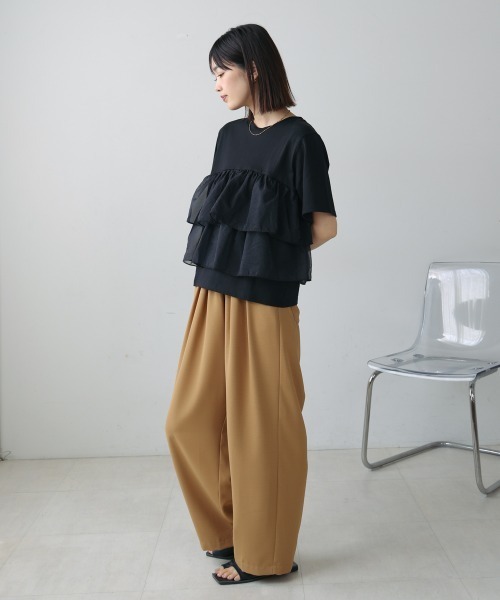 Bou Jeloud（ブージュルード）の「オーガンジードッキング半袖Ｔシャツ（Tシャツ/カットソー・レディース・ブラック/オフホワイト・38）」の18枚目の写真