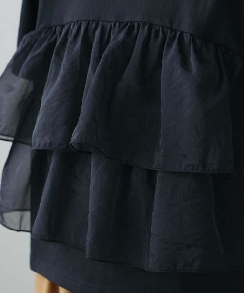 Bou Jeloud（ブージュルード）の「オーガンジードッキング半袖Ｔシャツ（Tシャツ/カットソー・レディース・ブラック/オフホワイト・38）」の22枚目の写真