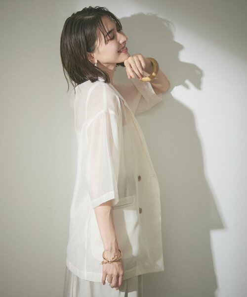 Remind me and forever（リマインドミーアンドフォーエバー）の「この夏のマストアイテム！シアーテーラージャケット（テーラードジャケット・レディース・ブラック/アイボリー/グレー/ベージュ・FREE）」の16枚目の写真