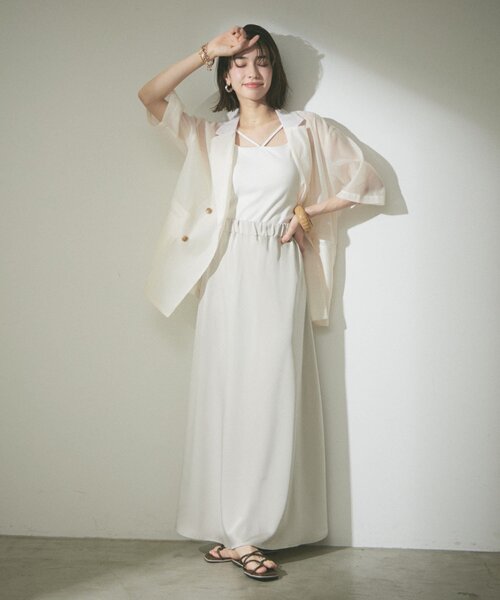 Remind me and forever（リマインドミーアンドフォーエバー）の「この夏のマストアイテム！シアーテーラージャケット（テーラードジャケット・レディース・ブラック/アイボリー/グレー/ベージュ・FREE）」の20枚目の写真